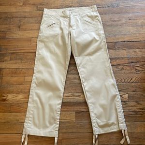 No Fuze Chino Pants W/ Rouched Tie Hems 9/10 NWOT